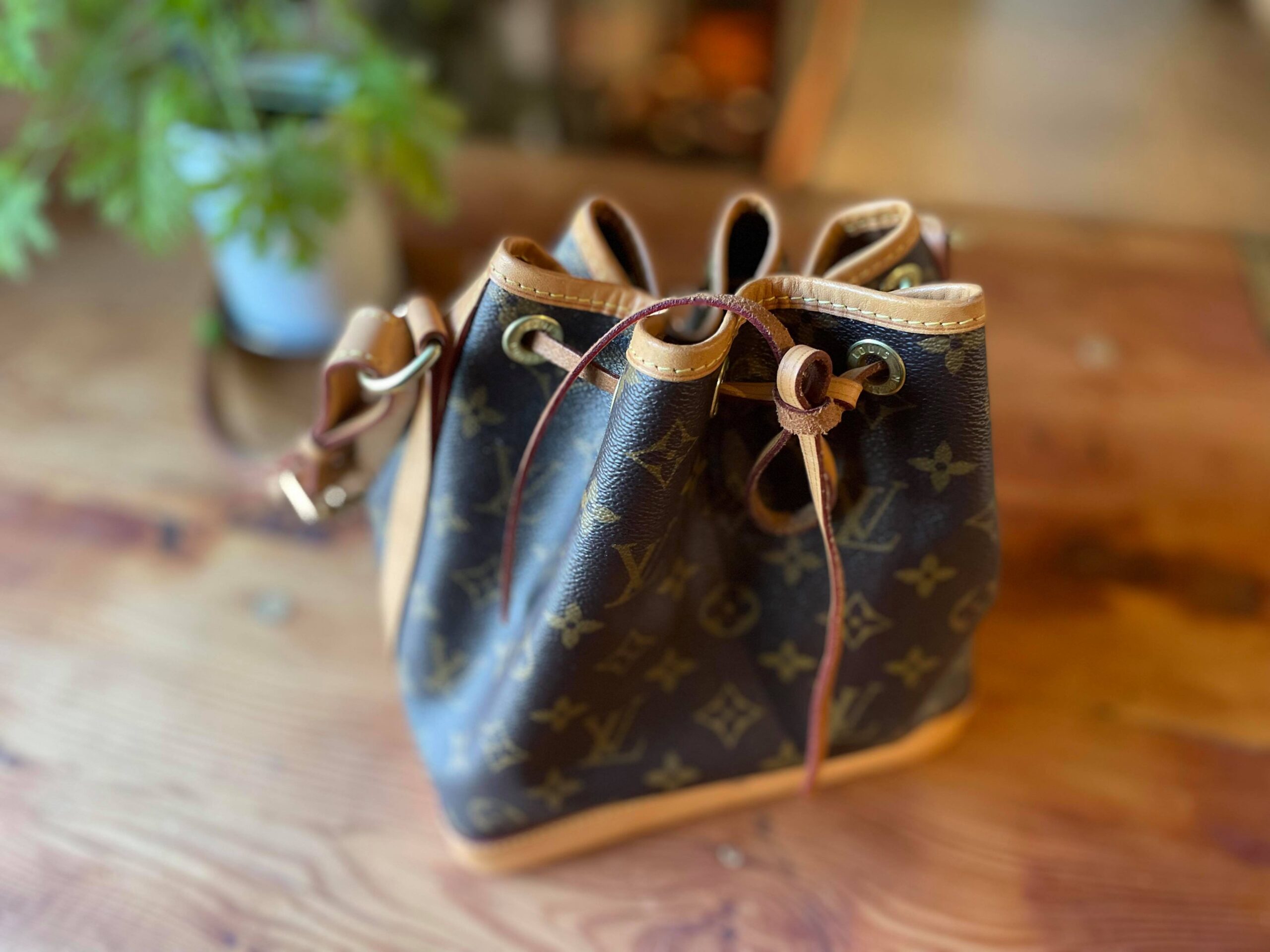A Louis Vuitton bag, after having the strap repaired