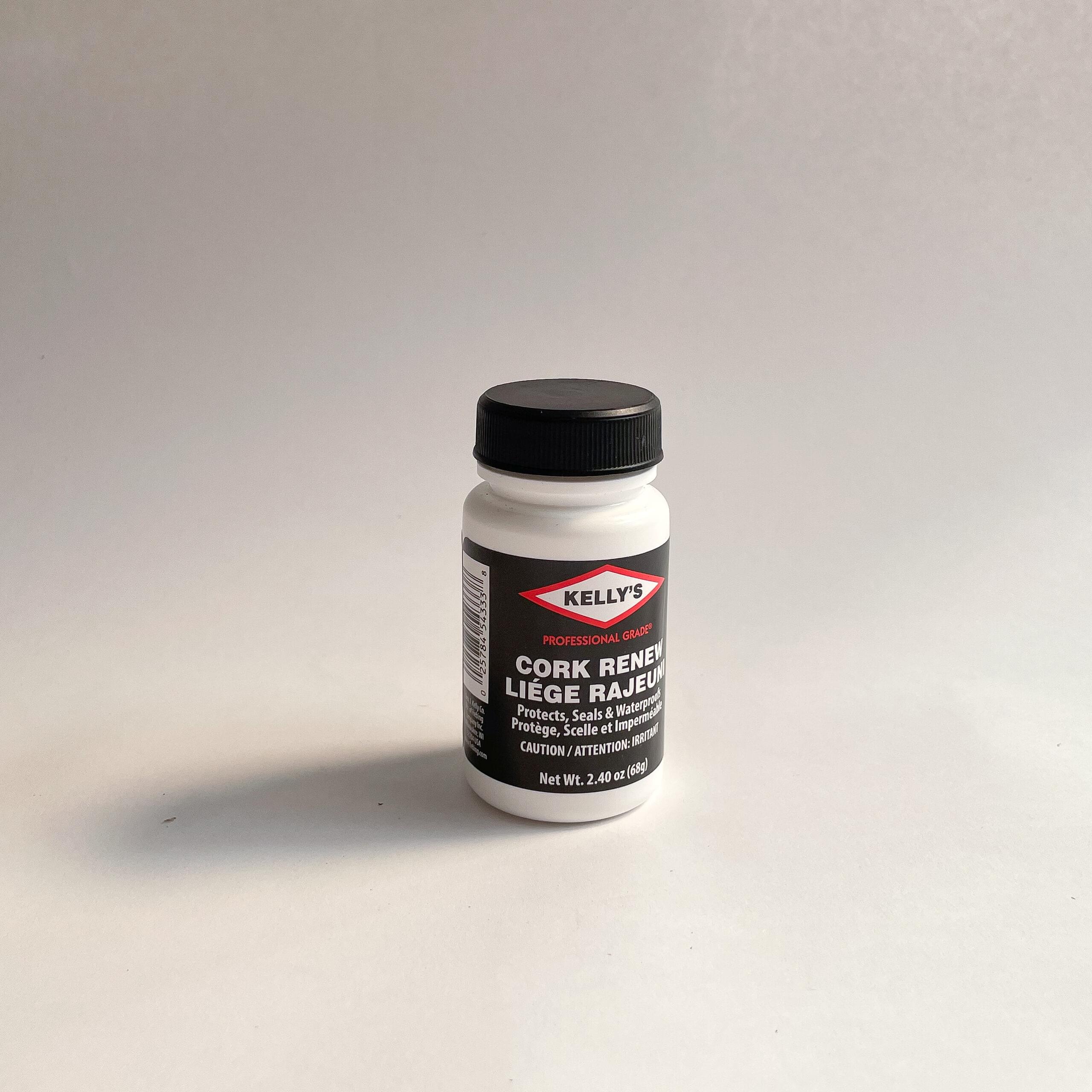 The front of a jar of Kelly's Cork Renew